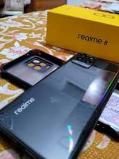 realme 8 complete saman with original box charger and data cable