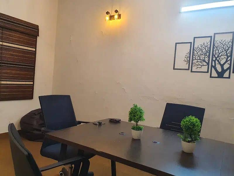 Furnished Office Space 2 rooms 1 lounge upto 25 persons seating 3