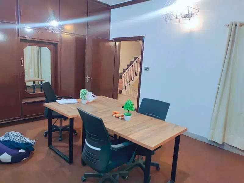 Furnished Office Space 2 rooms 1 lounge upto 25 persons seating 5