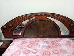 wooden bed set/ side tables/ dresser