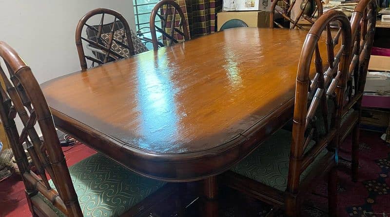 6 seater wooden dining table 0