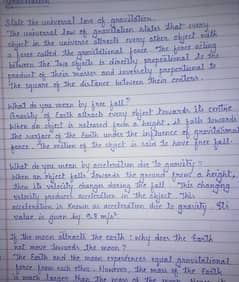 Handwriting assignments