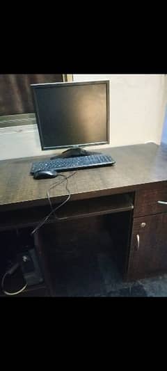 computer with table and chair