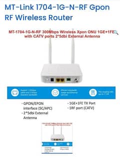 Wi-Fi Router, FIBER OPTIC, GPON/EPON