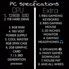 RGB GAMING PC FULL SETUP FOR SELL