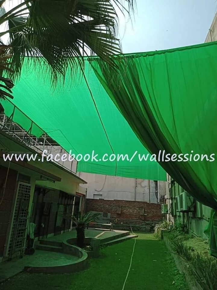 Get Rid-off From Harsh sunlight with green net tarpal, Green curtain 4