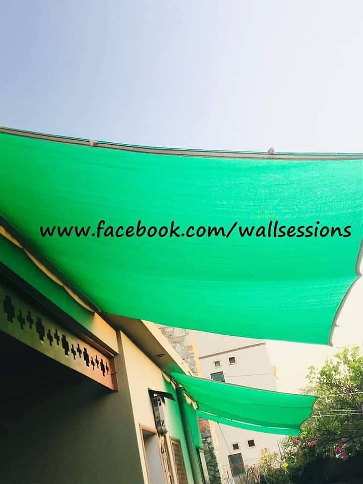 Get Rid-off From Harsh sunlight with green net tarpal, Green curtain 6