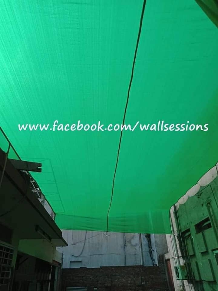 Get Rid-off From Harsh sunlight with green net tarpal, Green curtain 7