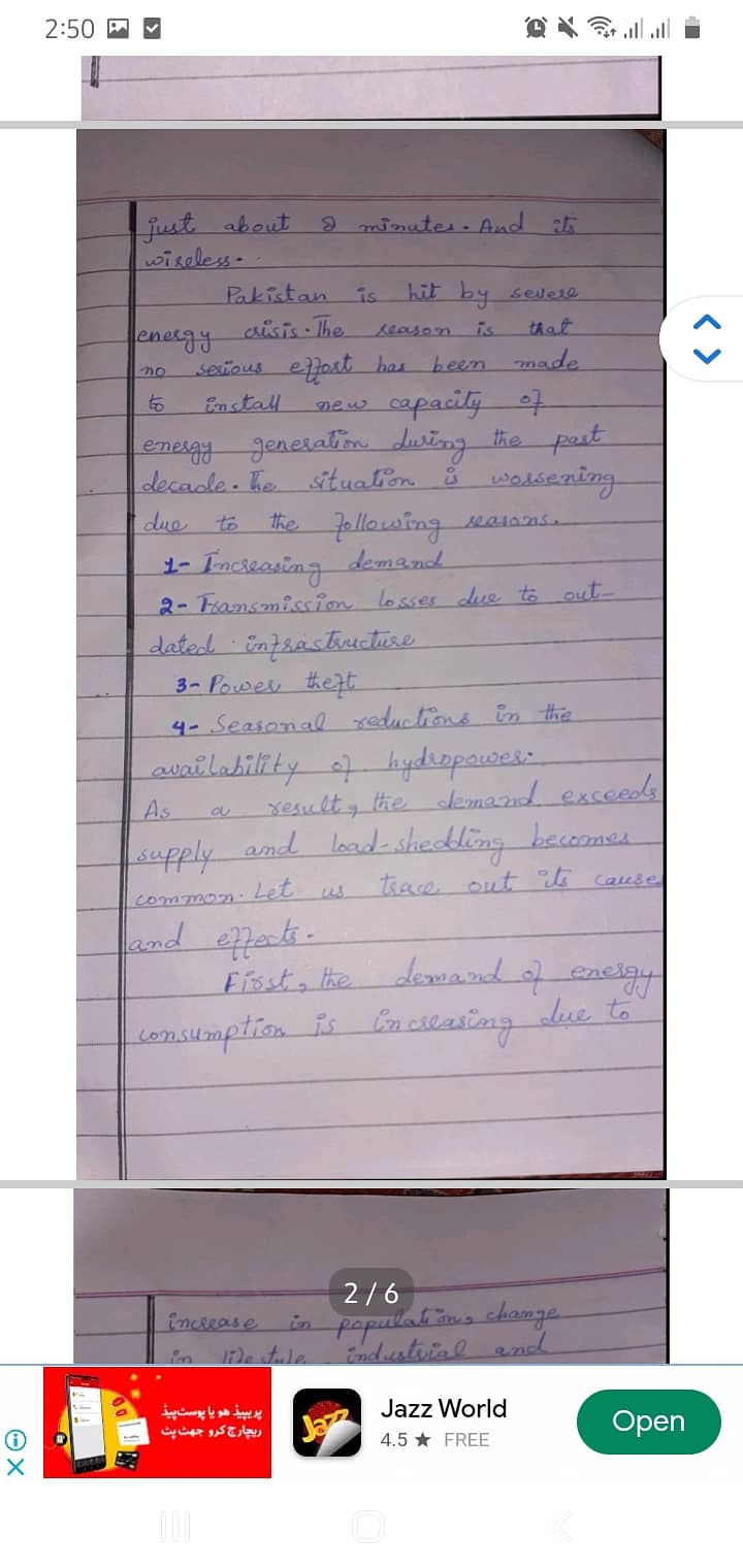 Handwritten assignment work 11