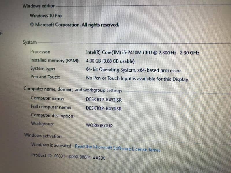 Dell Core i5-2410M CPU 2.30GHz 2nd Generation 1