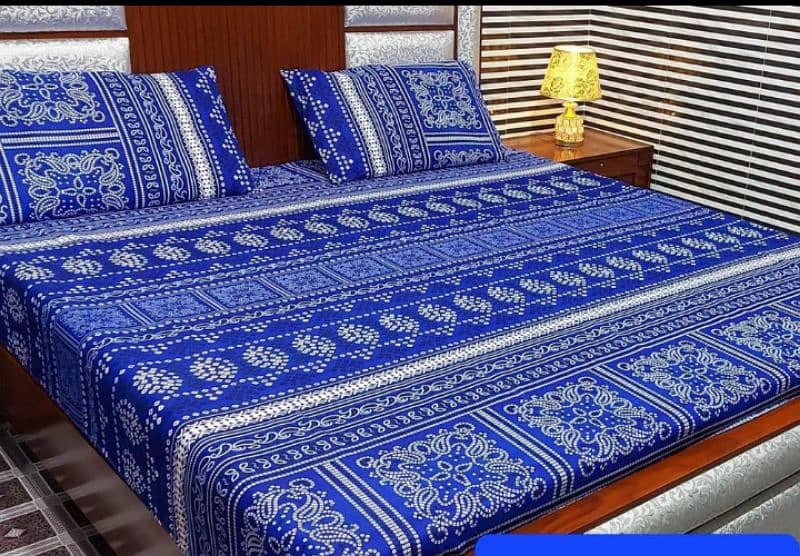 3 pc cotton printed double bedsheet 2