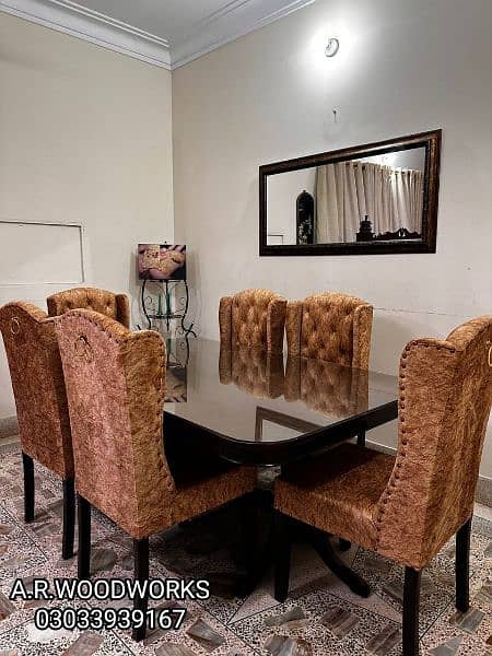 DINNING CHAIRS ROOM CHAIRS DINNING TABLE SET 9