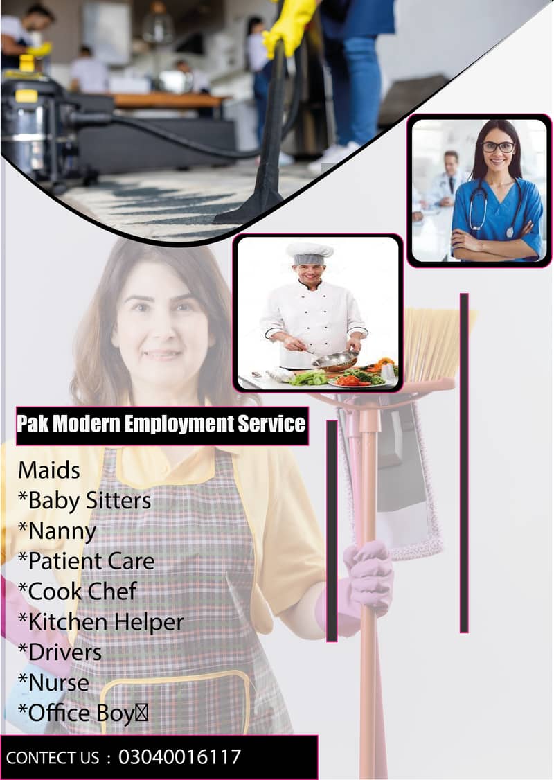 House maids , Patient care , Couple , Chinese Cook, Driver 0