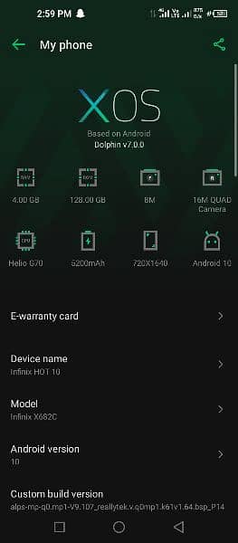 infinix hot 10 for sale condition 10 by 9 4 GB RAM 128gb 3