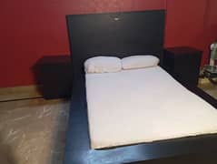 Master Single Bed with box side tables Black long back