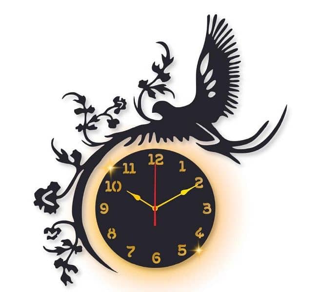 Beautiful Eagle Laminated Eagle Wall Clock with Black Light 1