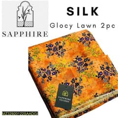 1 Pc Women's Unstitched Silk Lawn Digital Print Shirt