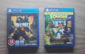 Call Of Duty Black Ops 4 And Crash Bandicoot PS4 Used Games.