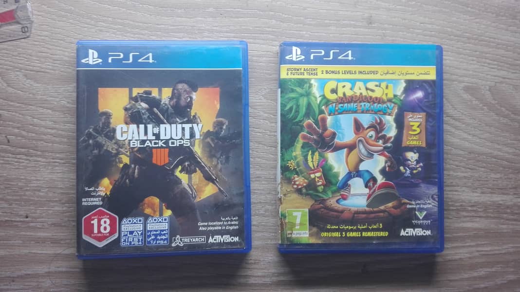 Call Of Duty Black Ops 4 And Crash Bandicoot PS4 Used Games. 1