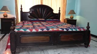 king size wooden complete bedset for sale