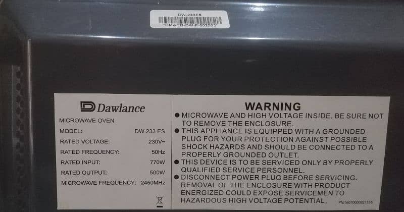 Dawlance Microwave Oven DW 233 ES 4