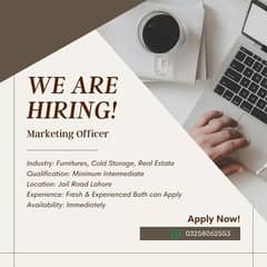 Sales and Marketing Officer Required