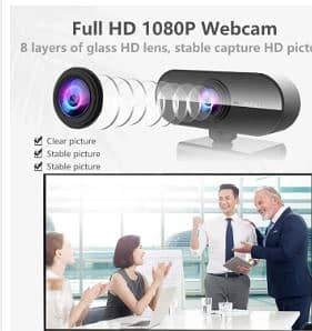 Full HD 1080P Webcam, with Noise Reduction Microphone, Plug and Play U 3