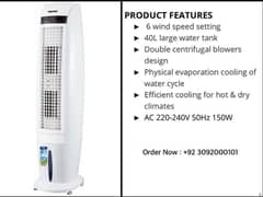 Geepas Portable Air Cooler Full Size Double Blower Available 0
