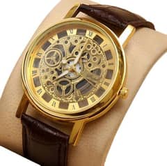 skeleton watch with beautiful and premium quality Strap watch
