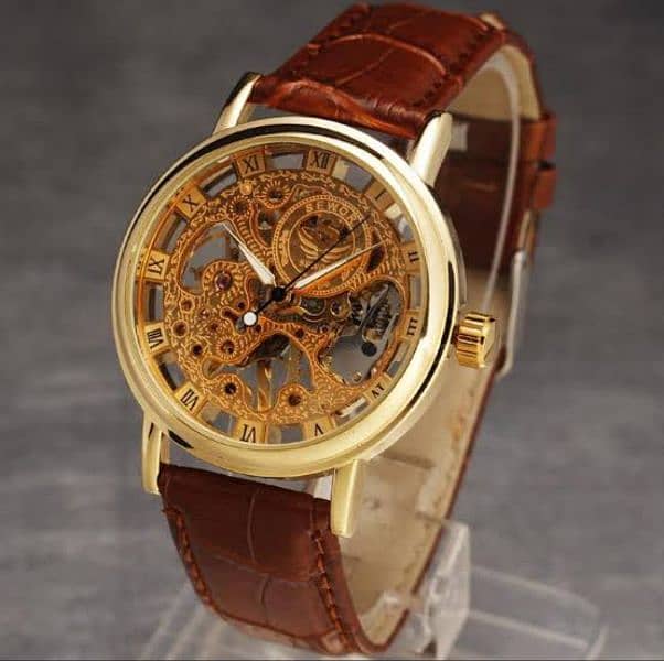 skeleton watch with beautiful and premium quality Strap watch 1