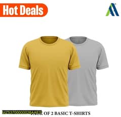 mens stitched jersey plain t. shirt pack of 2