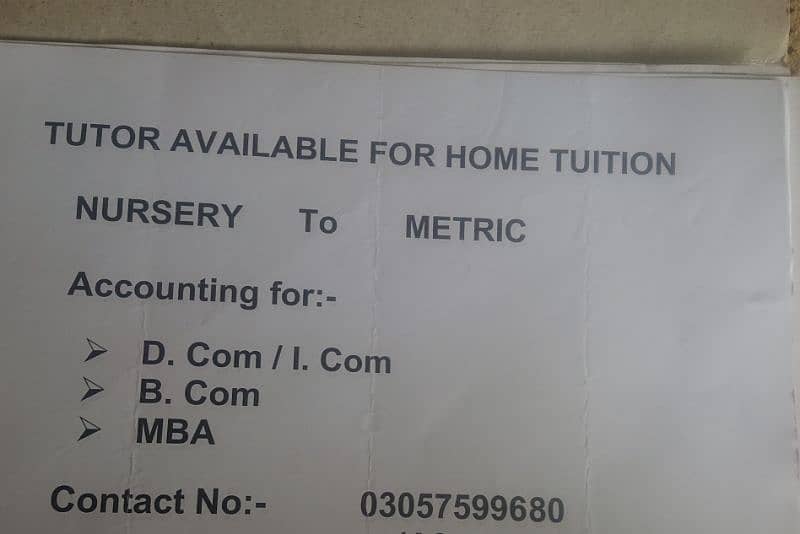 Tutor for Home Tuition 0