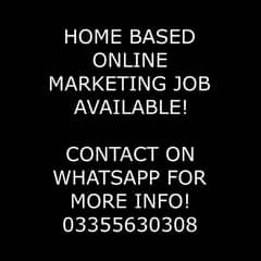 ONLINE HOME BASED JOB AVAILABLE!