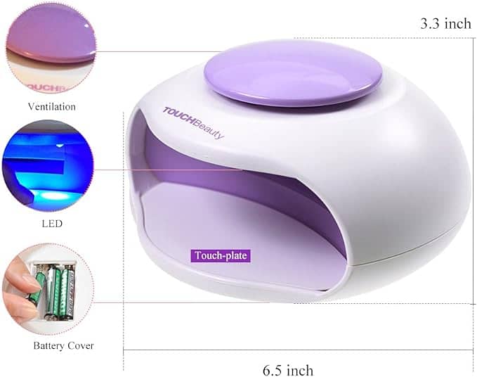 TOUCHBeauty Portable Nail Dryer with Air and LED Light, Good for Regul 4
