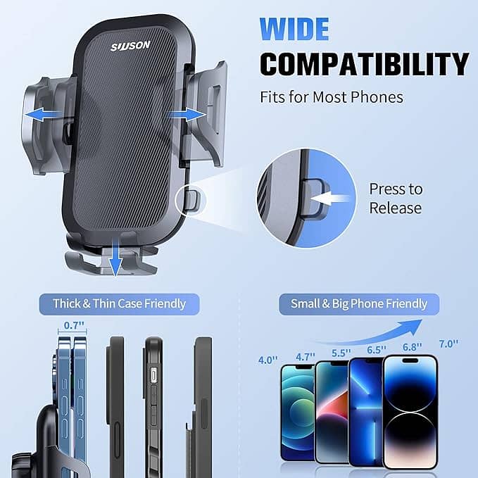 Blukar Car Phone Holder, Adjustable Car Phone Mount Cradle 360° Rotati 2