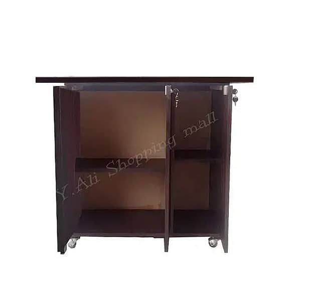 D5 wooden three door iron stand Table ( Cupboard wardrobe board safe 1