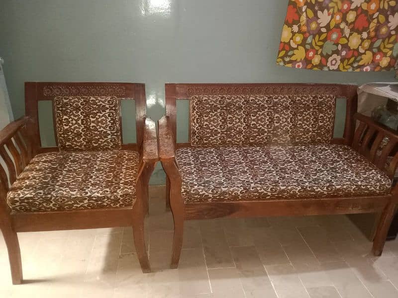 4 seater wooden sofa set 2