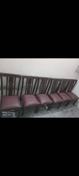 Slightly used 6 seater chairs with dinning Table 4