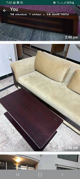 Sofa,,Bed with mattress and Central table 11