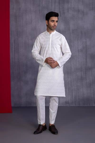 Sapphire Embroidered Cotton Kurta 0