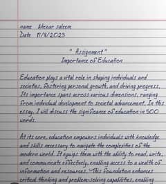 Hand Writing assignments job