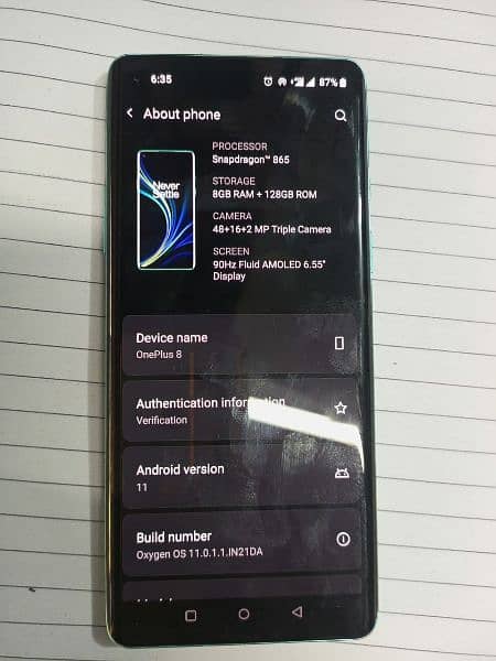 OnePlus 8 original global dual SIM no issue fault repir genuine 3