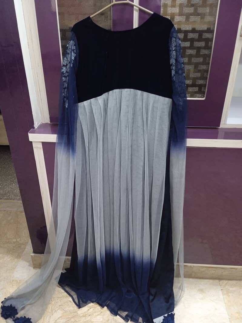 Maxi Embroidered Party Wear with Chiffon Dupatta 2