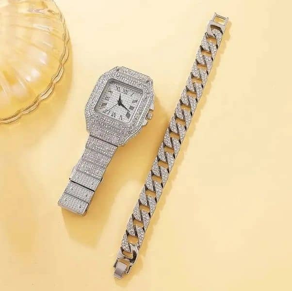 Lookeo LooKeo Mall Diamond Encrusted Women's Bracelet Watch 4