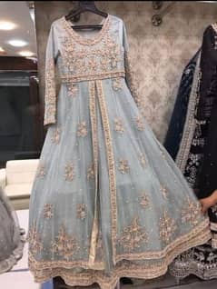 Ice blue bridal maxi dress for weddings
