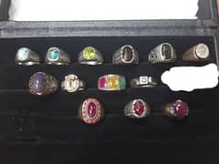 13-Silver Rings with Real Gem Stones 0