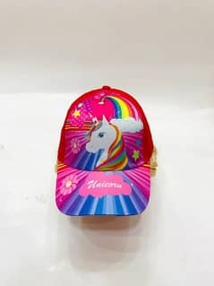 Baby Girl summer cap for kids painted unicorn design nice quality