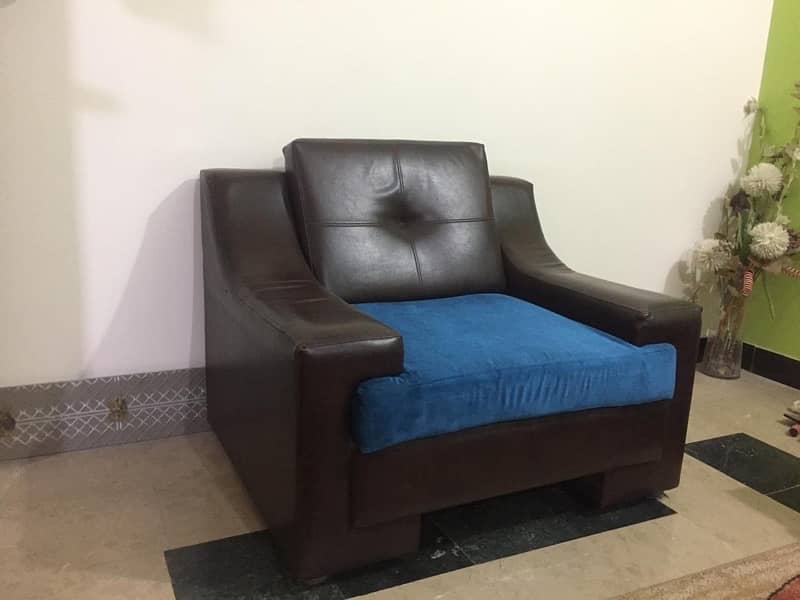 7 Seater Sofa set with Leather Top plus center table 3