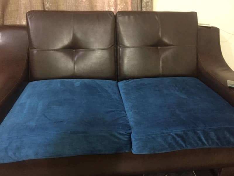 7 Seater Sofa set with Leather Top plus center table 4