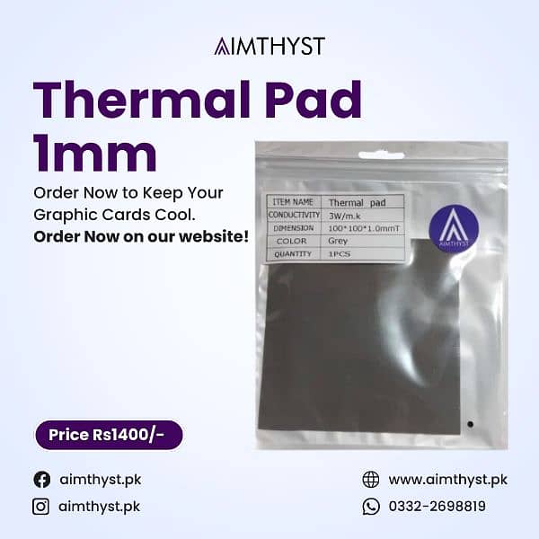 Thermal Pads 0.5mm , 1mm , 1.5mm, 2mm and 3mm Available 2